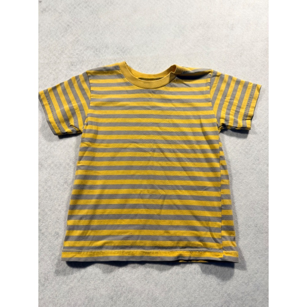 Garanimals Kids Yellow Grey Striped Short Sleeve T-Shirt Size 5T NP5 Cotton Blen
